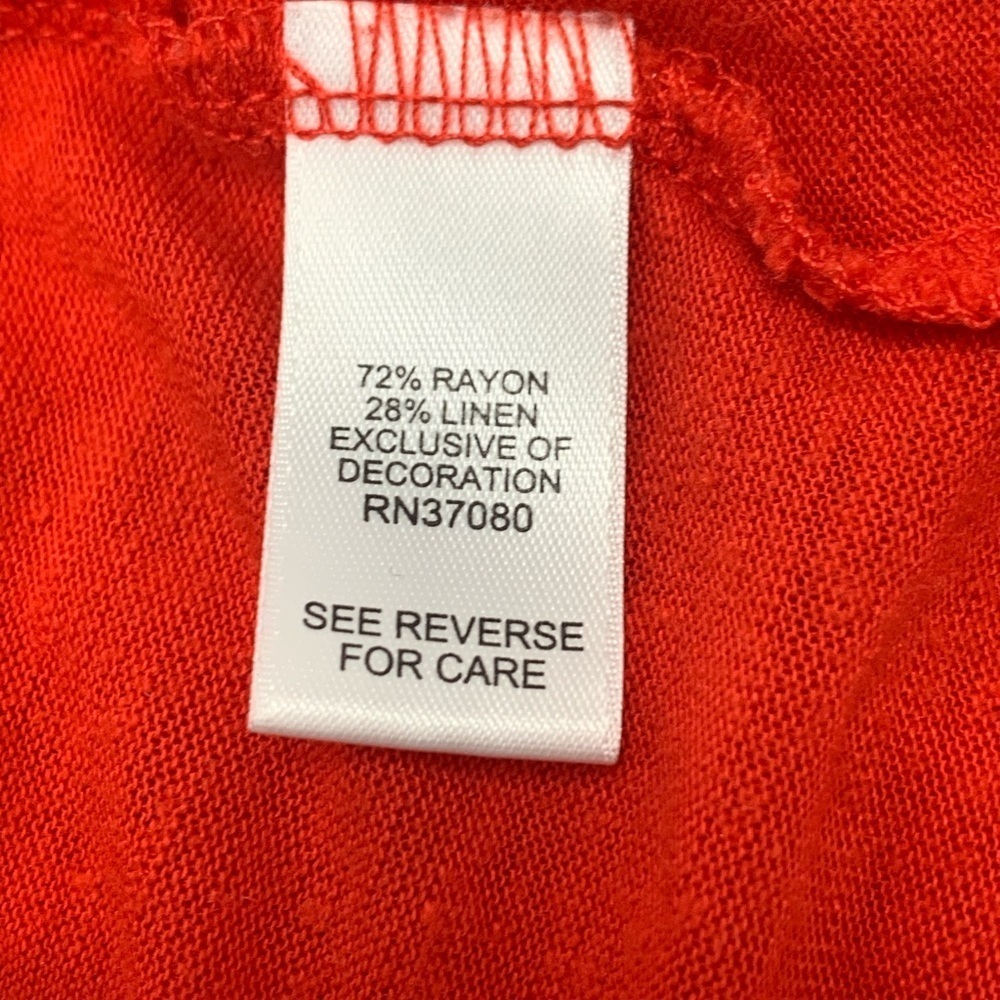 Oversized Red Orange Casual Top Tee Shirt T-Shirt‎ High Low Size 18/20W - Picture 5 of 6